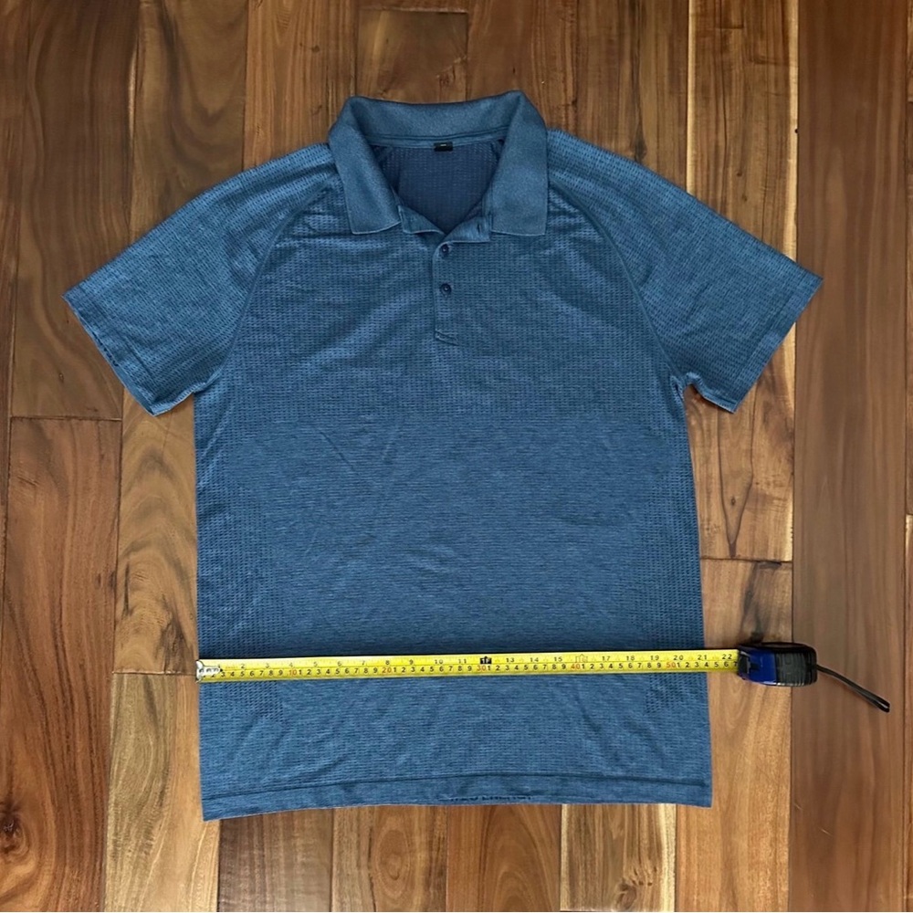 Lululemon Metal Vent Tech Polo Shirt Blue Heathered Men’s Large - Picture 5 of 8